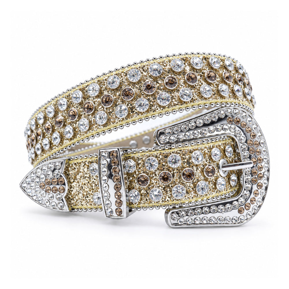 Champagne Gold Crystal Rhinestone Western Belt