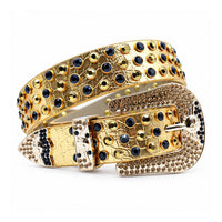 Golden Croc Crystal Rhinestone Western Belt
