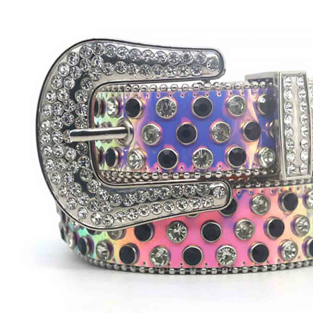 Multi Strap With Black & Silver Embellished Rhinestone Belt