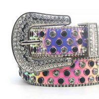 Multi Strap With Black & Silver Embellished Rhinestone Belt