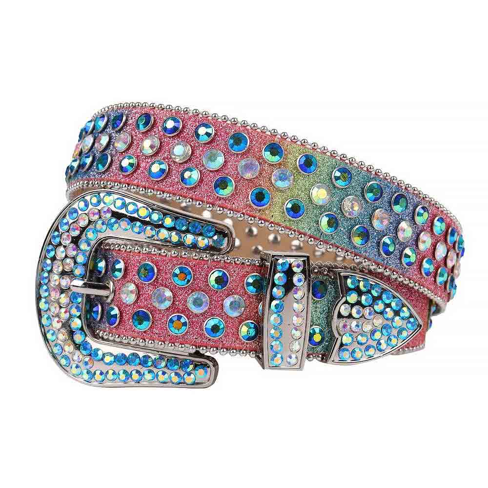 Multi Strap With Multi & Blue Embellished Rhinestone Belt