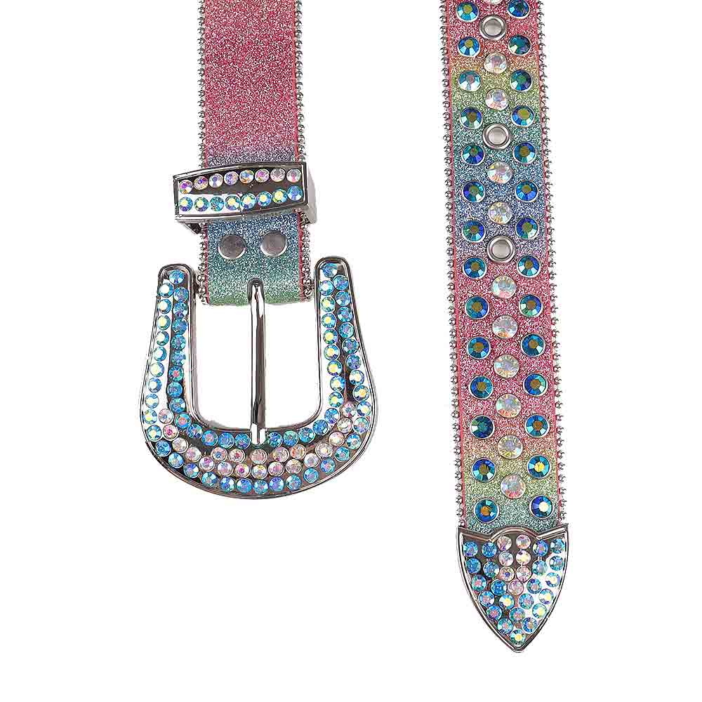 Multi Strap With Multi & Blue Embellished Rhinestone Belt
