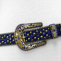 Navy With Studs And Navy Gems Encrusted Rhinestones Belts