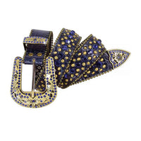 Navy With Studs And Navy Gems Encrusted Rhinestones Belts