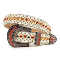 Round Crystal Rivet Rhinestone Western Belt