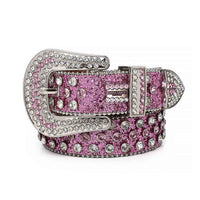 Pink Strap With Pink Sparkly Faceted Crystal Rhinestone BB Belt