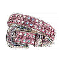 Pink Strap With Pink & Multi Color Embellished Rhinestone Belt