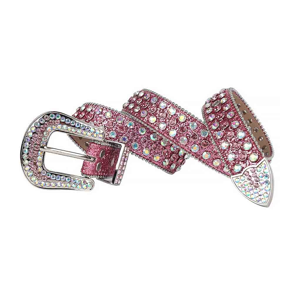 Pink Strap With Pink & Multi Color Embellished Rhinestone Belt