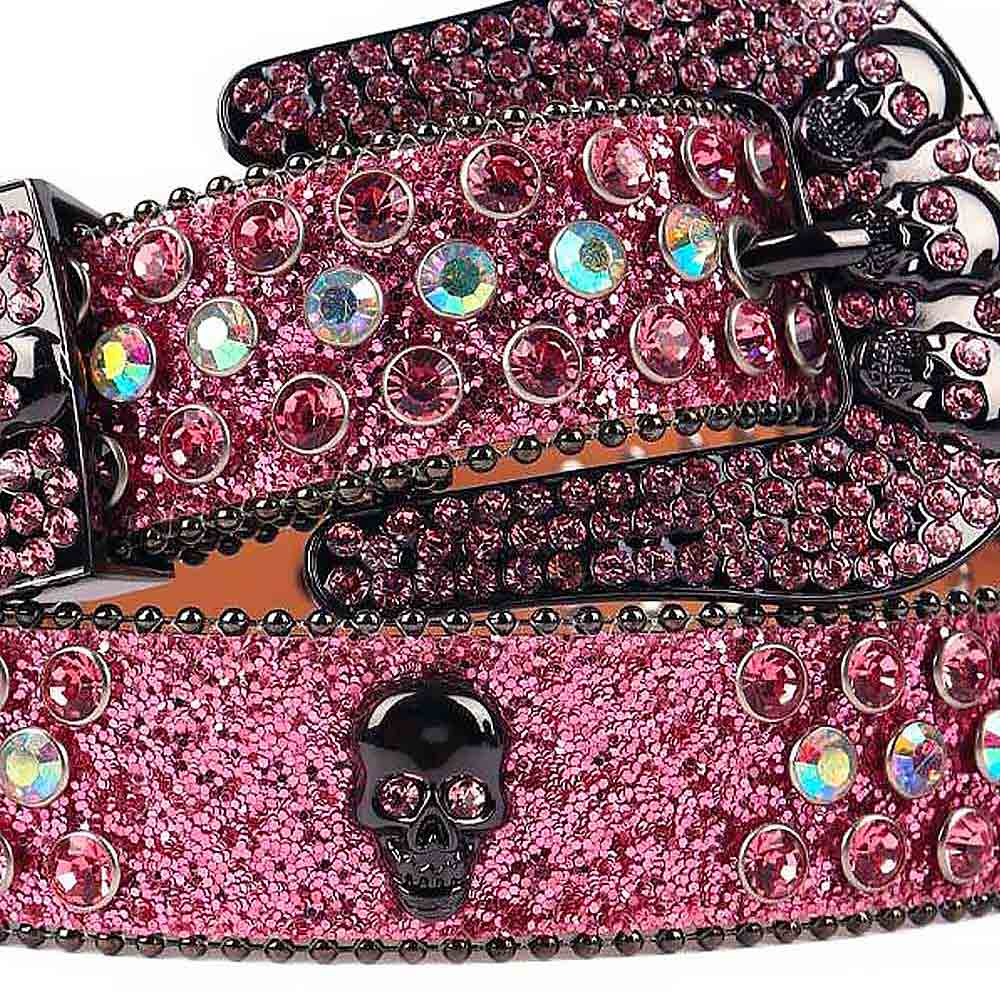 Pink Strap With Pink & Multi Color Embellished Rhinestone Belt
