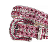 Pink Strap With Pink & White Adorned Rhinestone Belt