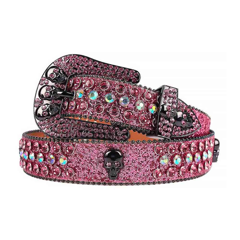 Pink Strap With Pink & Multi Color Embellished Rhinestone Belt