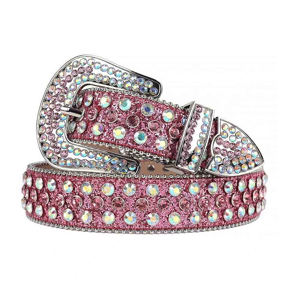 Pink Strap With Pink & Multi Color Embellished Rhinestone Belt