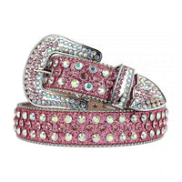 Pink Strap With Pink & Multi Color Embellished Rhinestone Belt