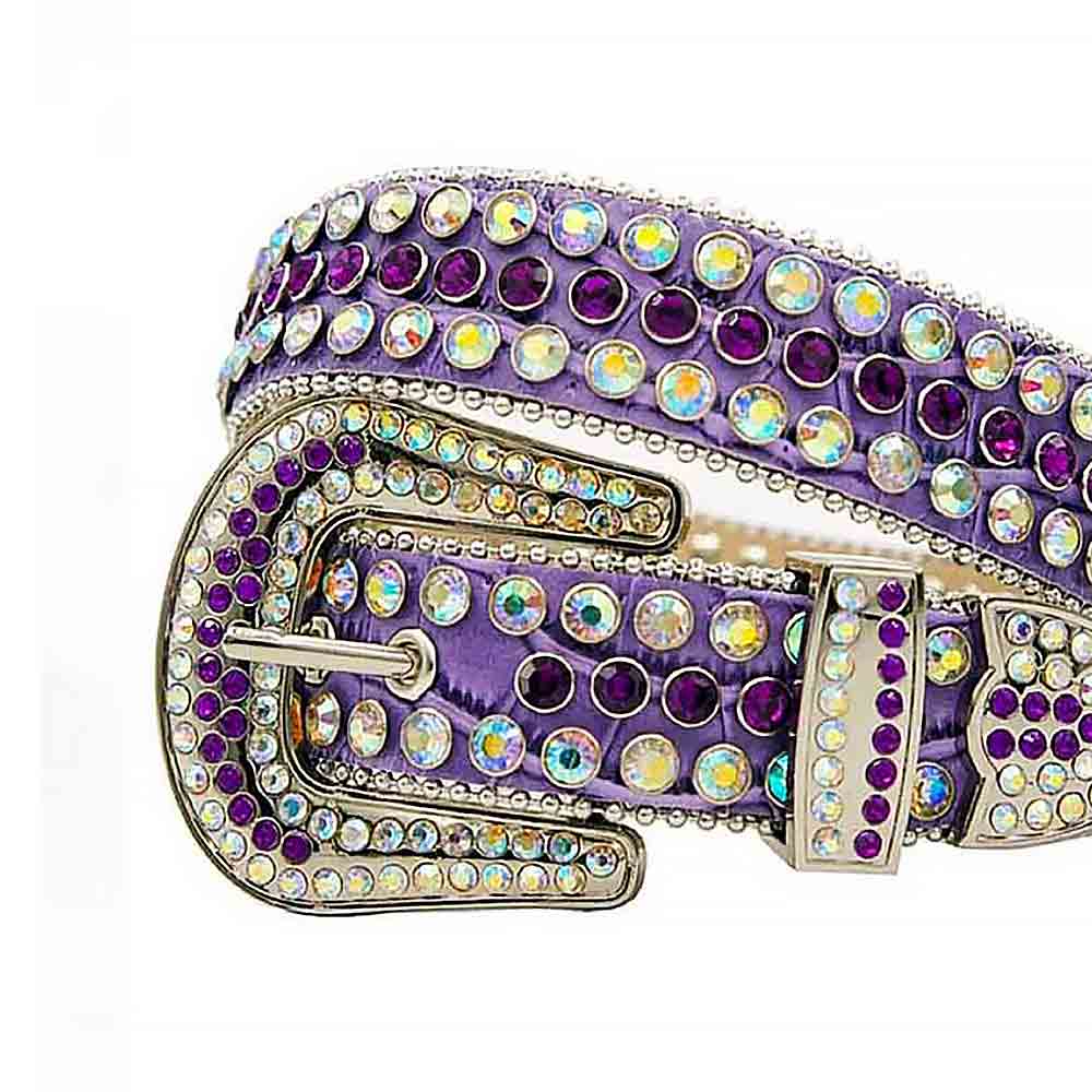 Purple Strap With Multi & Purple Adorned Rhinestone Belt