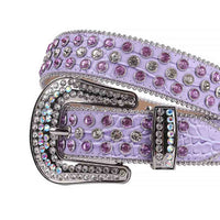 Purple Strap With White & Purple Encrusted Rhinestone Belt