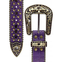 Purple With Studs And Dark Purple Gems Adorned Rhinestones Belts