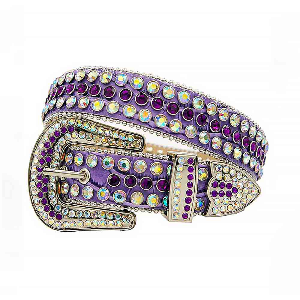 Purple Strap With Multi & Purple Adorned Rhinestone Belt