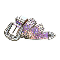 Rainbow Strap With Multi Encrusted Rhinestone Belt