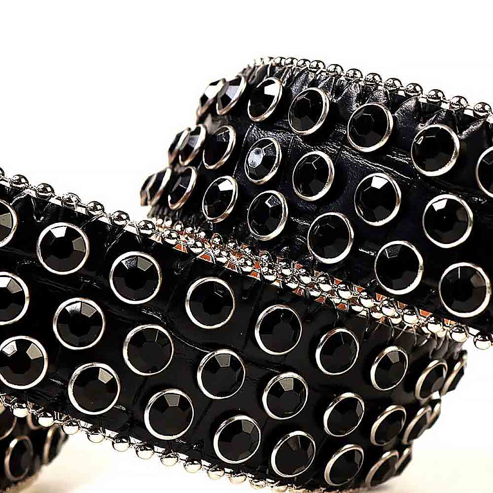 Authentic Black Rhinestone Belt