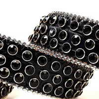 Authentic Black Rhinestone Belt
