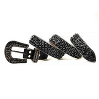Genuine Black Rhinestone Belt