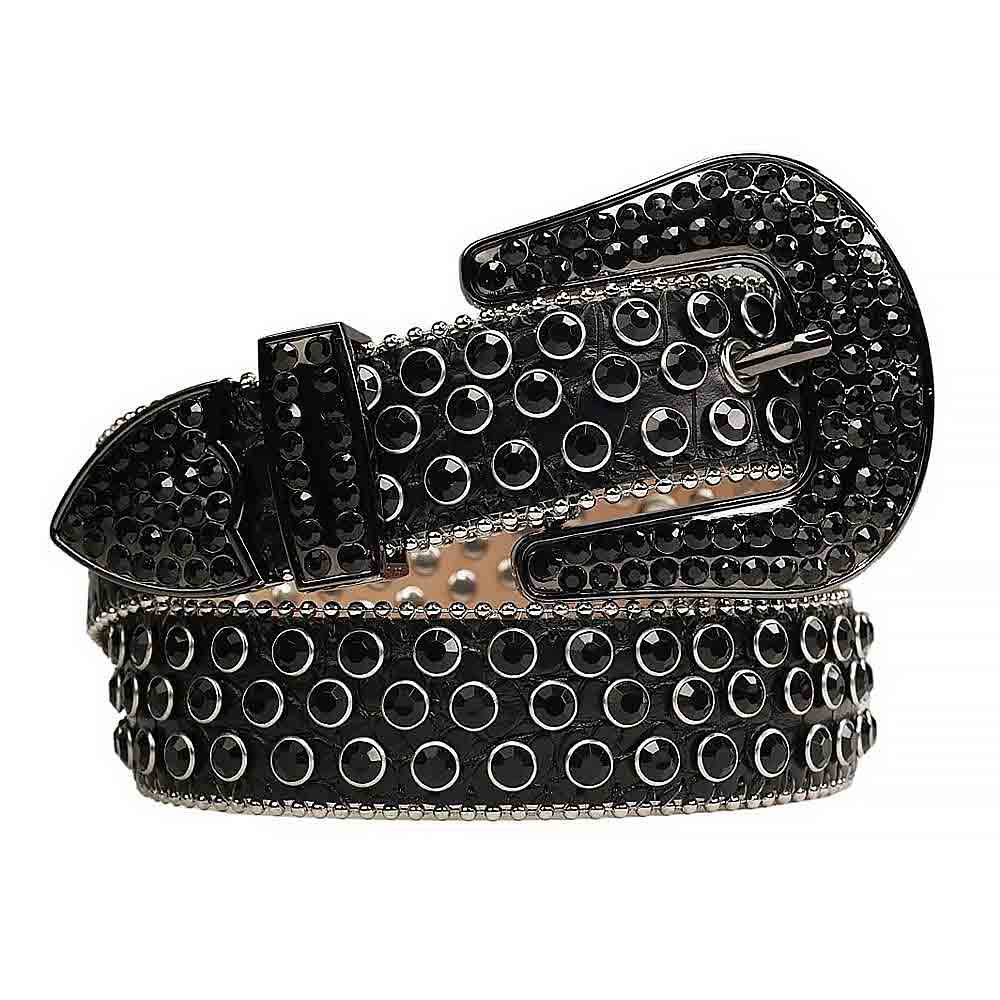Genuine Black Rhinestone Belt