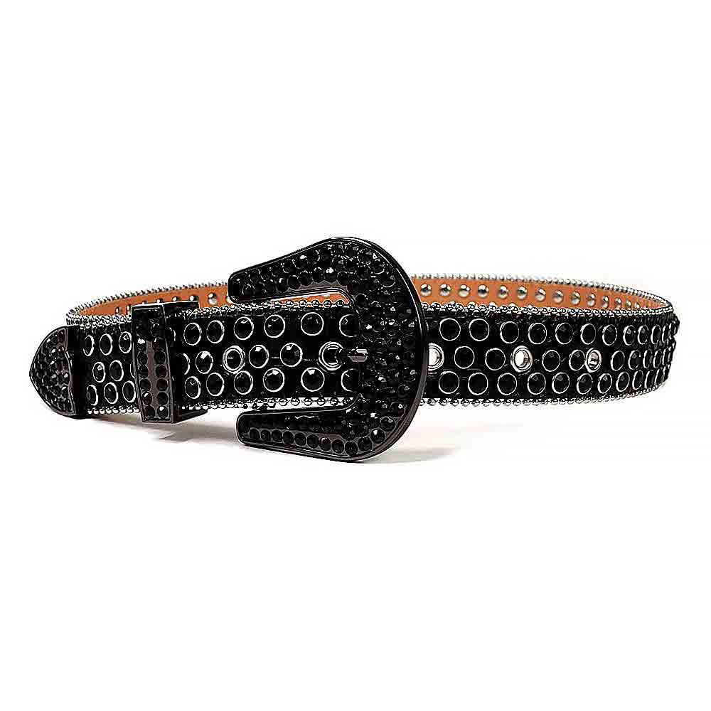 Genuine Black Rhinestone Belt