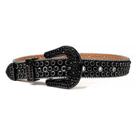 Genuine Black Rhinestone Belt