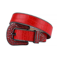 Red Strap With Red Encrusted Rhinestone Belt
