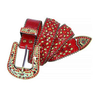 Red With Studs And Red Gems Encrusted Rhinestones Belts
