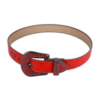 Red Strap With Red Encrusted Rhinestone Belt