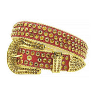 Reddish Gold Strap With Gold Encrusted Rhinestone Belt