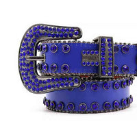 Blue Strap With Blue Rhinestone BB Waist Belt