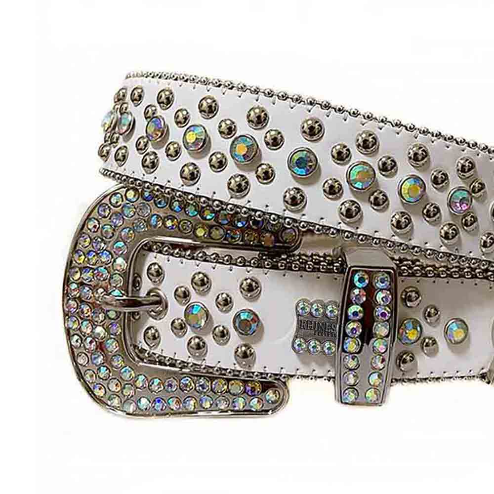 White Strap With Multi Sparkle Gems BB Belt