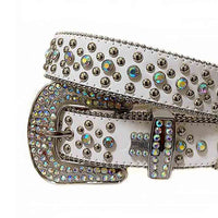 White Strap With Multi Sparkle Gems BB Belt