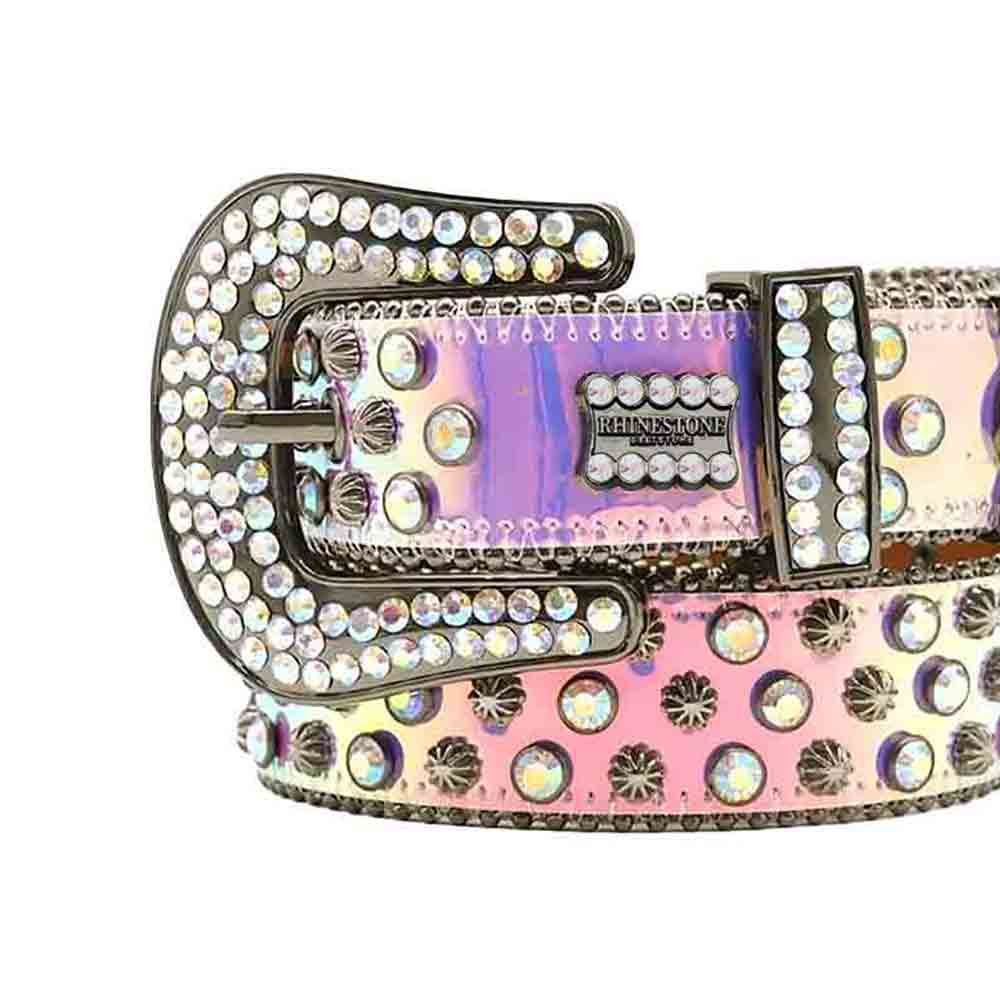 Rainbow Strap With Multi Encrusted Rhinestone Belt