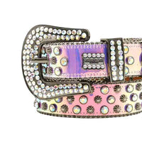 Rainbow Strap With Multi Encrusted Rhinestone Belt