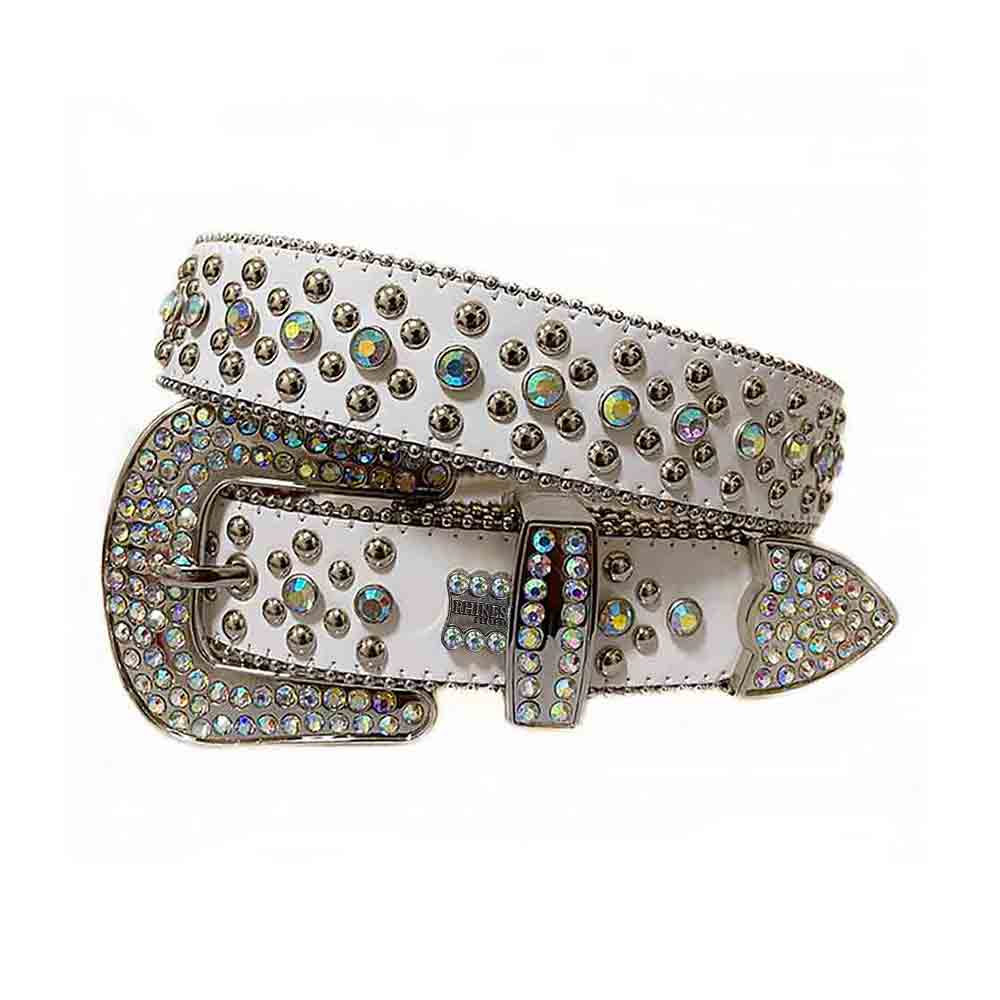 White Strap With Multi Sparkle Gems BB Belt