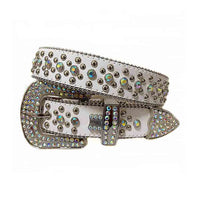 White Strap With Multi Sparkle Gems BB Belt