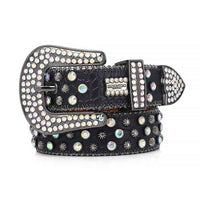Black Strap With Multi Sparkle Gems BB Rhinestones Belt