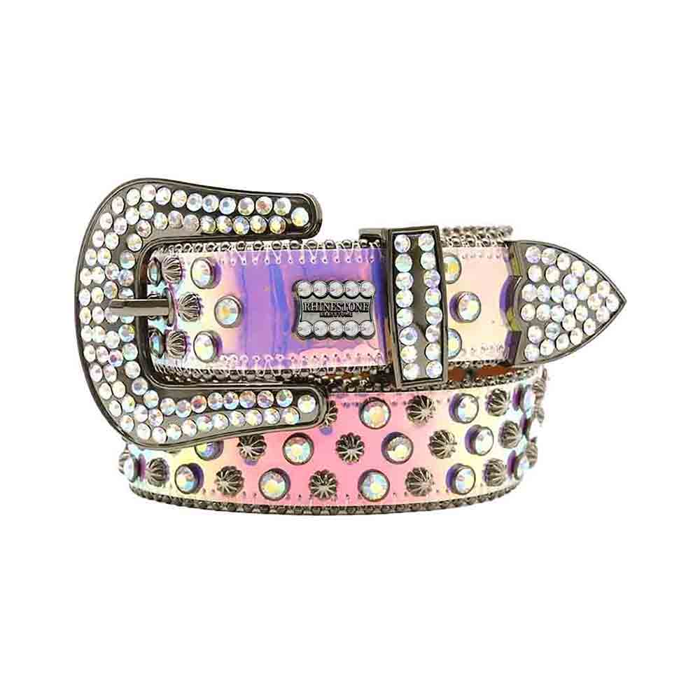 Rainbow Strap With Multi Encrusted Rhinestone Belt