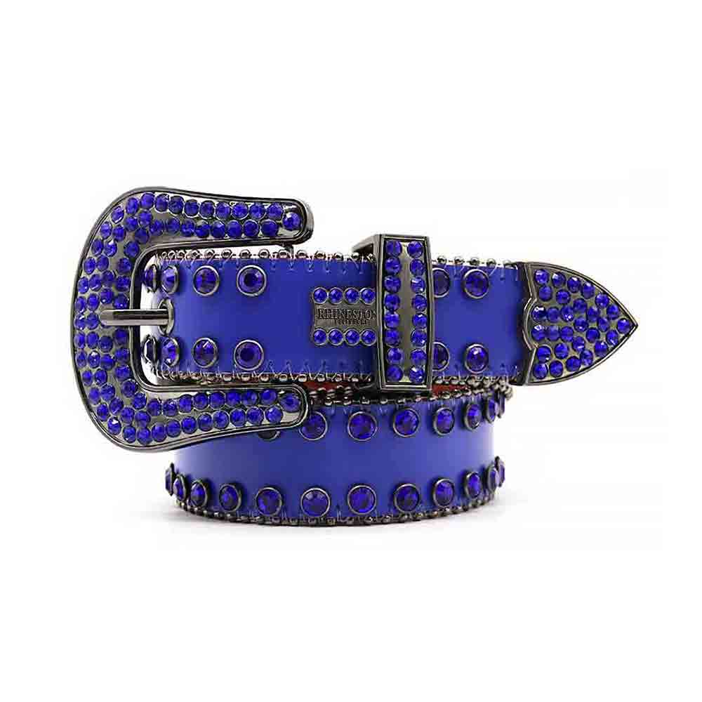 Blue Strap With Blue Rhinestone BB Waist Belt