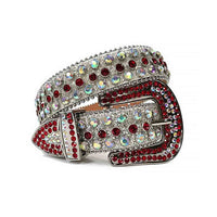 Silver Strap With Multi Colour & Red Embellished Rhinestone Belt