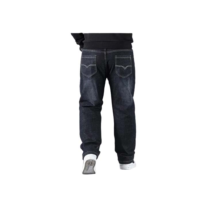 Men's Black High Waist Baggy Jeans