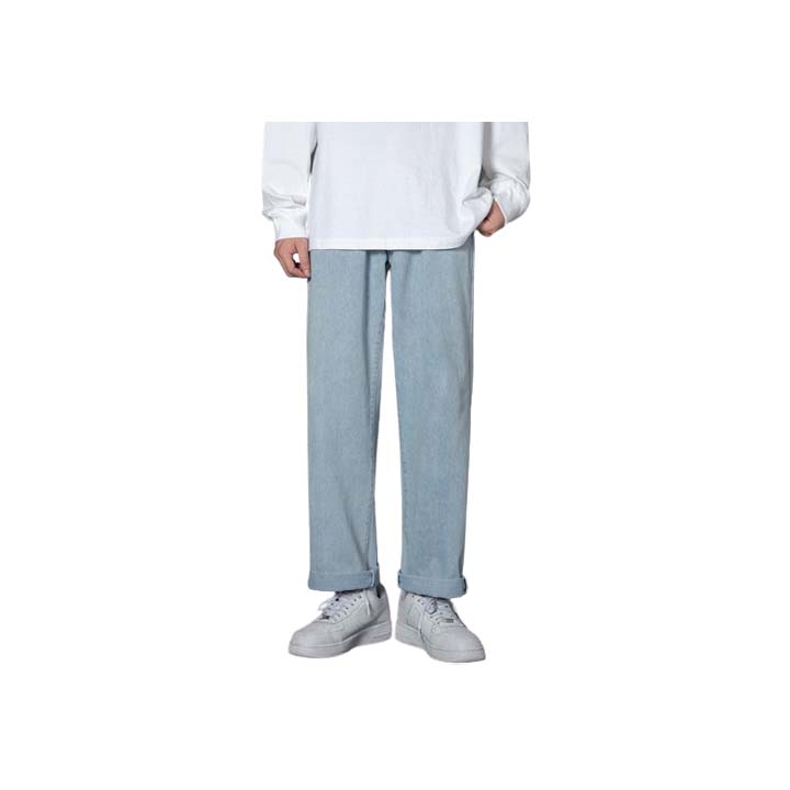 Men's Light Blue Straight Fit Denim Pants