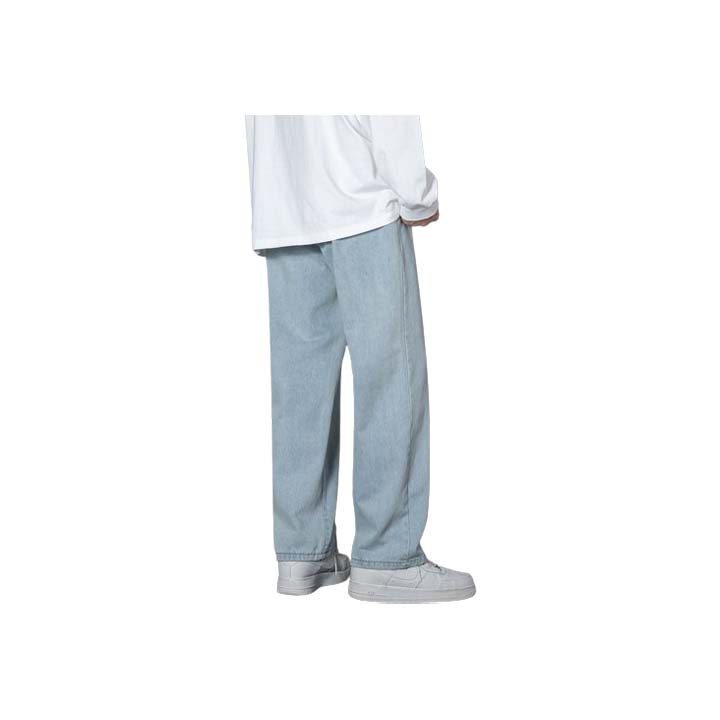 Men's Light Blue Straight Fit Denim Pants