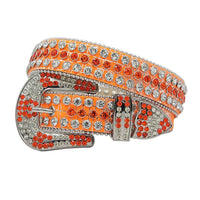 Orange Strap With Silver & Orange Rhinestone Waist Belt