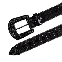 Black Cross Gems With Black Embellished Rhinestone Belts