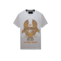 Crystal-Studded Eagle Wing Biker T-shirt