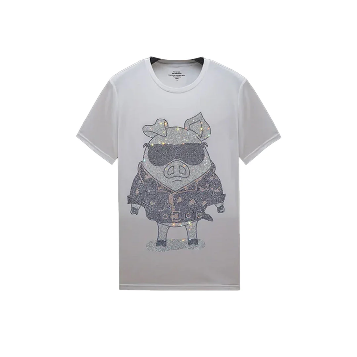 Crystal-Studded Bear Pop Style T-shirt